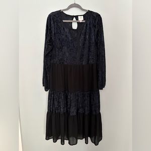 Knox Rose Crushed Velvet Midi Dress